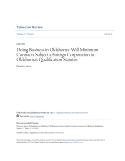 Doing Business in Oklahoma