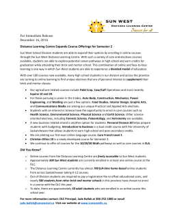Sun West Distance Learning Expands Course Offering for Semester 2