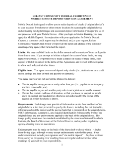 Mobile Check Deposit End User Agreement