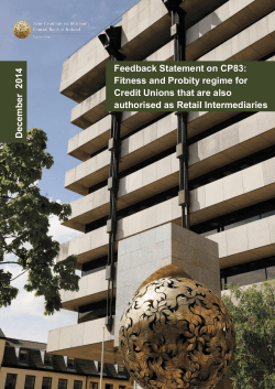 Feedback Statement on CP83: Fitness and