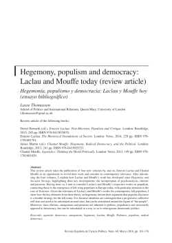 Laclau and Mouffe today (review article)