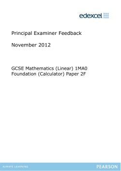 Principal Examiner Feedback November 2012 - Edexcel