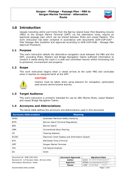 Passage Plan - PBG to Gorgon Marine Terminal