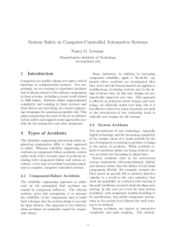 System Safety in Computer-Controlled Automotive