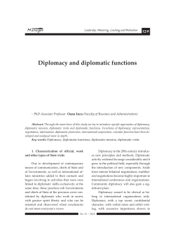 Diplomacy and diplomatic functions