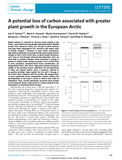 A potential loss of carbon associated with greater plant growth in the