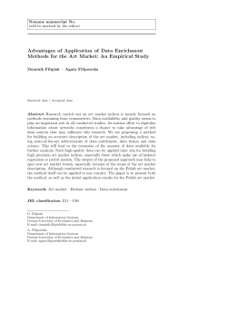 Advantages of Application of Data Enrichment Methods for the Art