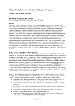 Mining and Mining Policy in the Pacific: History, Challenges and