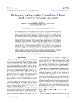 The Imaginary Audience and the Personal Fable: A Test
