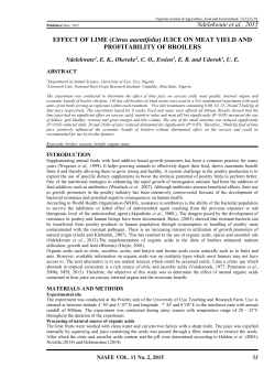 Ndelekwute et al., 2015 EFFECT OF LIME (Citrus auentifolia) JUICE