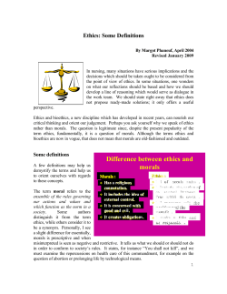 Ethics: some definitions