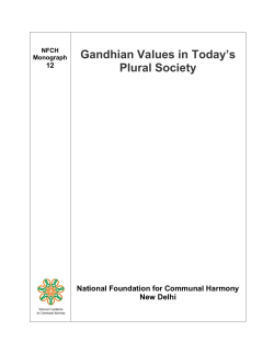 Gandhian Values in Today`s Plural Society