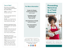 Noro virus Prevention - Cuyahoga County Board of Health