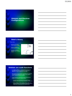 Orbitals and Electron Configurations