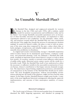 An Unusable Marshall Plan? - George C. Marshall Foundation