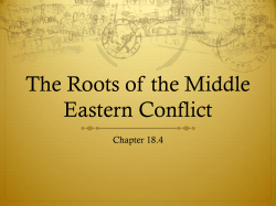 The Roots of the Middle Eastern Conflict