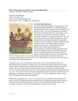 1 | Page HIST 250: Societies and Cultures Across the Indian Ocean