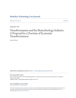 Nonobviousness and the Biotechnology Industry
