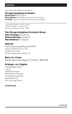 The Chicago Symphony orchestra Brass gabrieli From Sacrae