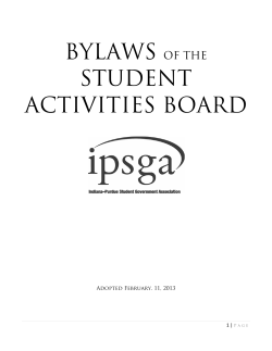 bylaws of the student activities board