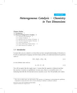 Heterogeneous Catalysis e Chemistry in Two Dimensions