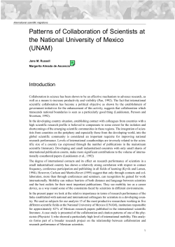 Patterns of collaboration of scientists at the National University of