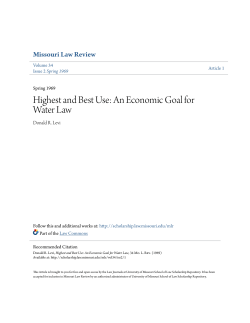 Highest and Best Use: An Economic Goal for Water Law