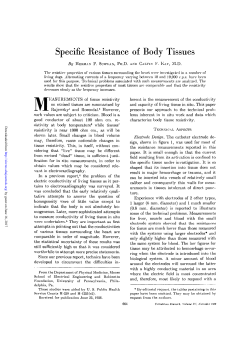 Specific Resistance of Body Tissues