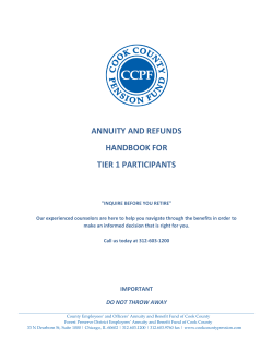 Tier 1 Annuity and Refund Handbook