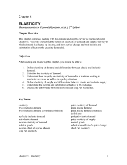ELASTICITY