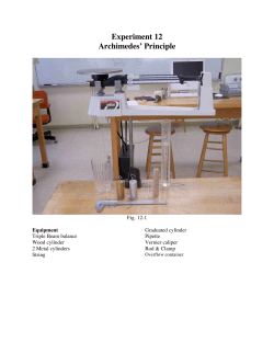 Experiment 12 Archimedes` Principle