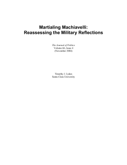 Martialing Machiavelli