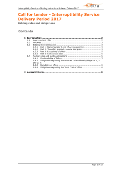 Bidding Instructions and Awarding Criteria ICH 2017