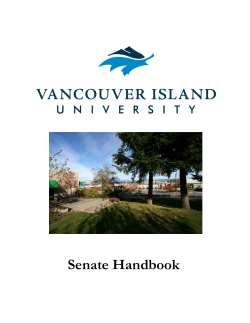 Senate Handbook - Vancouver Island University