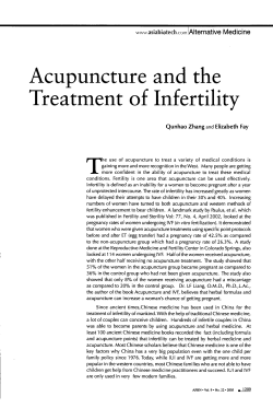 Acupuncture and the Treatment of Infertility