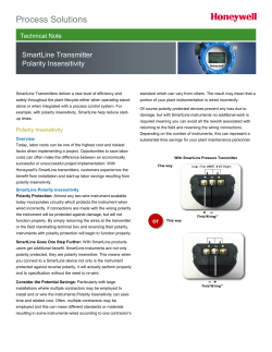 SmartLine Pressure Polarity Insensitivity Tech Note, Nov 2012