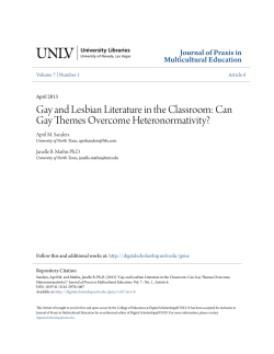 Gay and Lesbian Literature in the Classroom: Can Gay Themes
