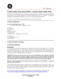 GE Lighting Product Safety Data Sheets (PSDS - Electro