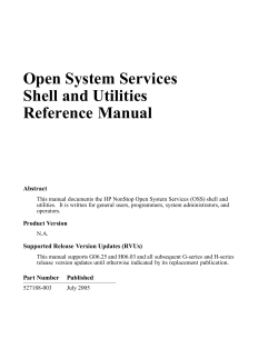 Open System Services Shell and Utilities Reference Manual