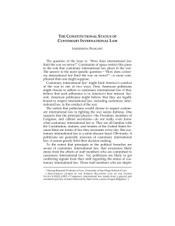 THE CONSTITUTIONAL STATUS OF CUSTOMARY