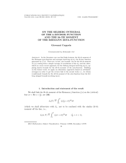 ON THE SELBERG INTEGRAL OF THE k