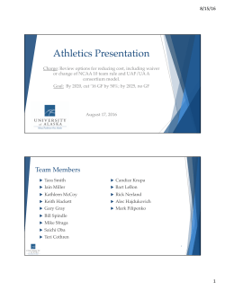 Athletics Presentation - University of Alaska System