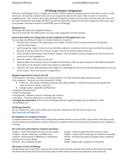 Stephanie Mitchell  AP Biology Summer