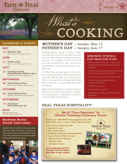 FATHER`S DAY - Taste of Texas Restaurant