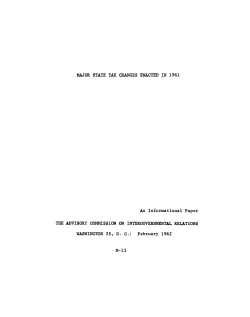 Major State Tax Changes Enacted in 1961 (M-13)