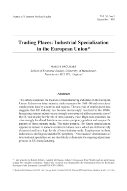 Trading Places: Industrial Specialization in the European Union*