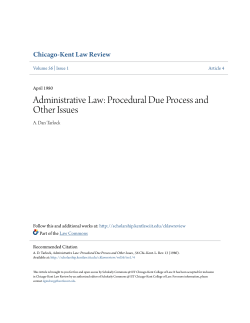 Administrative Law: Procedural Due Process and Other Issues