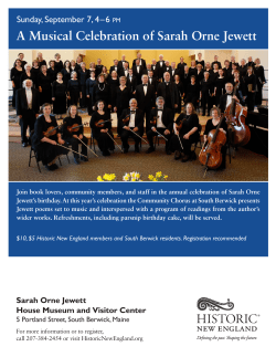 A Musical Celebration of Sarah Orne Jewett