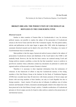 THE PERSECUTION OF CZECHOSLOVAK