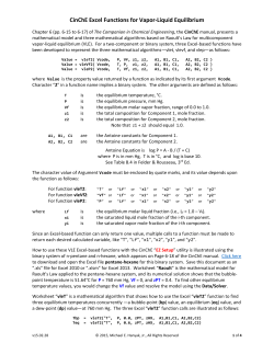 CinChE Excel Functions for Vapor